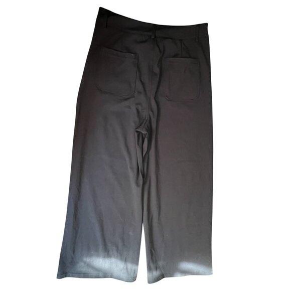 Halara Wide Leg Front Pocket Button Zipper Work Pants Sz Small Womens Black - Picture 12 of 13